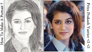 How To Draw A Portrait of Priya Prakash Varrier | @madebynitin