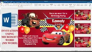 DISNEY CARS | How to make INVITATION in Microsoft Word (MS Word) | DIY | Cassy Soriano