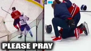 Люк Драгусица наносит Брэди Блейзегу травму лица | Brampton Steelheads против Oshawa Generals