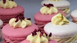 Vegan macarons Swiss method with aquafaba