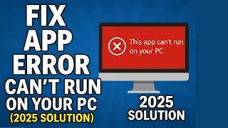 🚫 Fix “This App Can’t Run on Your PC” Error | Windows 10 & 11 (2025)