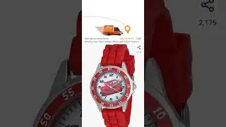 Accutime Cars Kids' Analog Watch with Silver-Tone Casing, Red Bezel, Red Strap  #discount