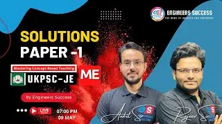UKPSC JE (Mechanical) Paper-01 Solution || Ankit Sir || UKPSC JE 2022 solution | ME #ukpsc_je