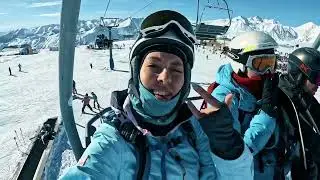 Extreme snowboarding. Ski resort in Georgia, Gudauri. 01/2025
