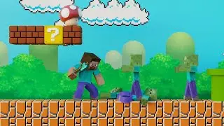 Steve Life in Super Mario Bros  Zombie Attack #Shorts Minecraft Animation