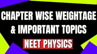 NEET 2022 | NEET Physics Chapter Wise Weight-age & Important Topics | Expected Number of Questions
