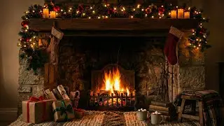 ☕🔥 Cozy Christmas Night Ambience | Burning Logs & Crackling Fire | Relaxing ASMR for Deep Sleep
