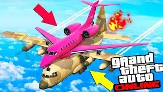 GTA 5 Online - САЖАЕМ ОДИН САМОЛЁТ НА ДРУГОЙ ! (УГАР)#5