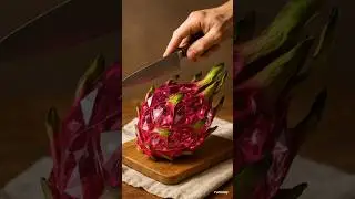 ✨🐉🔪😍🍉Shiny dragon fruitCutting #satisfyingvideo #creativecreation #tropicalfruit #dragonfruit #ai