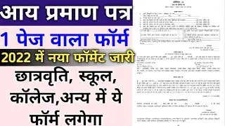 एक पेज वाला आय प्रमाण पत्र फॉर्म 2022, income certificate form 1 page, Income certificate form PDF