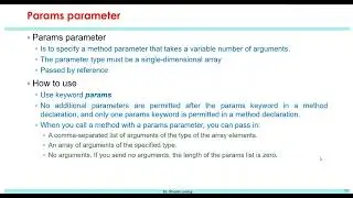 C# Prorgramming - Params Parameter