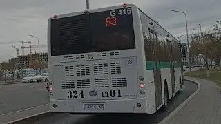 Поездка на автобусе Golden Dragon XML 6125 CR (HyundaiTransAuto)|53 маршрут|324 CI 01|город Астана