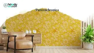 Yellow Peel Stick Repeat Pattern Floral Latest Wall Design Wallpaper - Modern & Attractive Wallpaper