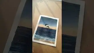 Easy Ocean Painting 🎨#easy💕🥰🐬 #painting 🖌️😍#acrylic #art🐬 #shorts #painting