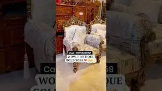 ✨ Solid Wood Sofa Set in Antique Gold - Luxury & Durability! 🛋️🔥 | Anas Handicraftts