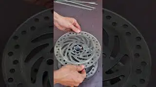 make a rotating flower pot base from an old brake disc