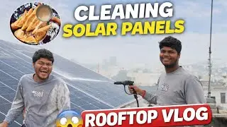Solar Panel Cleaning 😱 Rooftop Par Full Fun Vlog