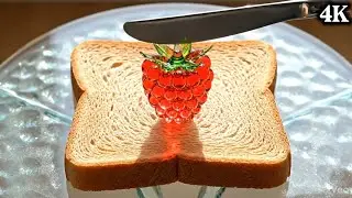 Ultimate Satisfying Glass Fruit Bread Toast ASMR | Relaxing Bread Toast Spreading 2025
