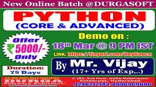 PYTHON Online Training @ DURGASOFT