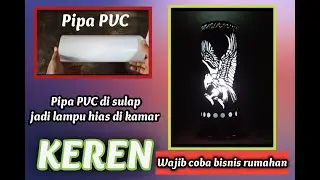 Lampu hias di kamar dari pipa pvc motif burung
