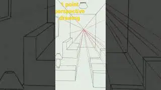 1 Point Perspective DrawingDemo #shorts
