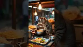 Cat Cooking India StreetFood🍲🙀        #WMind#AICreation#ImpossibleAI#MindBlown#AIAnimals