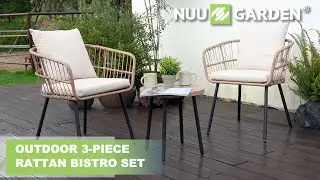 Nuu Garden&reg; Outdoor 3-Piece Rattan Bistro Set