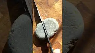 Epic Slow-Mo Slice: Knife Cuts Through Stone! 🔪🪨 #shorts