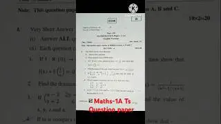 Ts inter 1st year Maths-1A 2024 Question paper #intermediate #maths1a #board #ipe #exam #question
