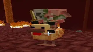 Baby Zombie Chicken Jockey is REAL ?  And he's riding the brand new Brown Chicken, OH NO run everyon