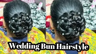 Wedding hair bun hairstyle #priyankamakeover #trending #youtube#hairstyle #viralvideo #viral 