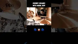 Rodney Holmes showcasing his signature &ldquo;Spectrum&rdquo; hi-hat & ride from Meinl 2019 🌀🥁🌀