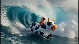 AI Cow-abunga its the Inflatable cow pooltoy