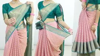 Very Simple Cotton saree draping | No Pin Saree Draping Hack for Beginners | Look Effortless