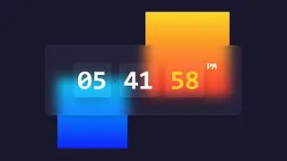 Javascript Clock using Glassmorphic UI with Source code