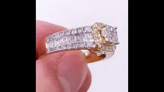 Bling Bling Baguette Solitaire Diamond Ring 1.37cttw 10K Yellow Gold SI1 SI2 Full Cut Diamonds