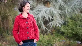 Veste avec torsades 1/5 &mdash; Dos