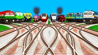 TEN TRAINS FAST RUNNING BY CURVED DIDMOND RAILROAD RISKY TRACKS ll dangerous train Cross 