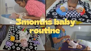 3 Month Old Baby Daily Routine|Feeding,Sleeping,Tummy Time n Playtime Schedule|Easy schedule for mom