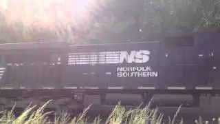 NS GE Dash 9 40CW starts up at Wachusett 8 30 14