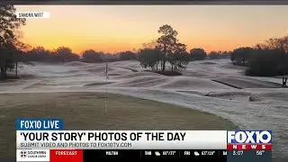 Ashlyn and Hannah look at &lsquo;Your Story&rsquo; photos of the day
