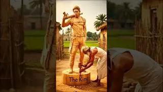 Real Or Wood? 😳 Pathaan Inspired SRK Wooden Statue 🔥 #shorts