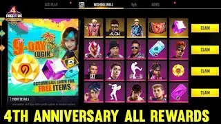 4TH ANNIVERSARY REWARDS IN FREE FIRE 🤯