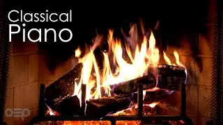 Calm Classical Piano & Fireplace - Mozart, Chopin, Beethoven, Bach, Grieg, Tchaikovsky, Satie