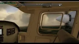 Twin pistoned Islander landing at Plaisance FMIP Mauritius under x-plane 12