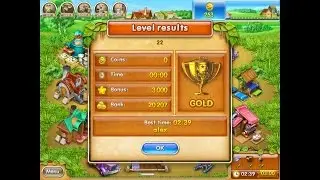 Farm Frenzy 3 only GOLD (level 22) playthrough Веселая ферма 3 (уровень 22) Золото