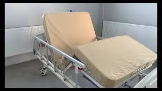 Pat de spital mecanic cu 2 manivele, cu suport perfuzie si saltea HL-A133B - Neomed.ro
