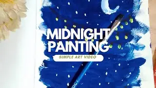 a simple midnight water colour painting 🎨🖌️