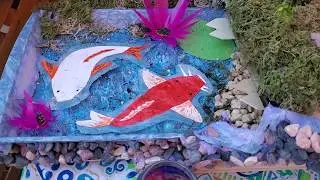 Small artificial garden/activities/fake water/koi fish pond