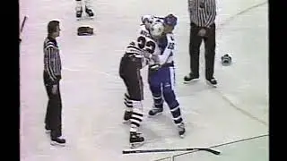 RARE Hockey Fight- Bob McGill vs Gary Nylund-1987